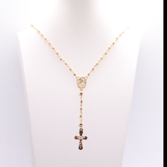 19k Gold Rosary Necklace Portuguese Solid Yellow Gold (800 Purity) -19 inches - Picture 2 of 12